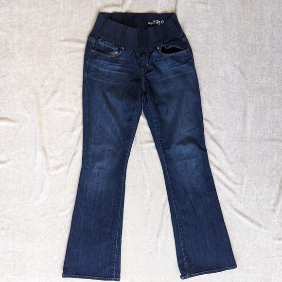Gap‎ 1969 Maternity Bootcut Jeans - Dark Wash - Under Belly Stretch - Picture 4 of 10